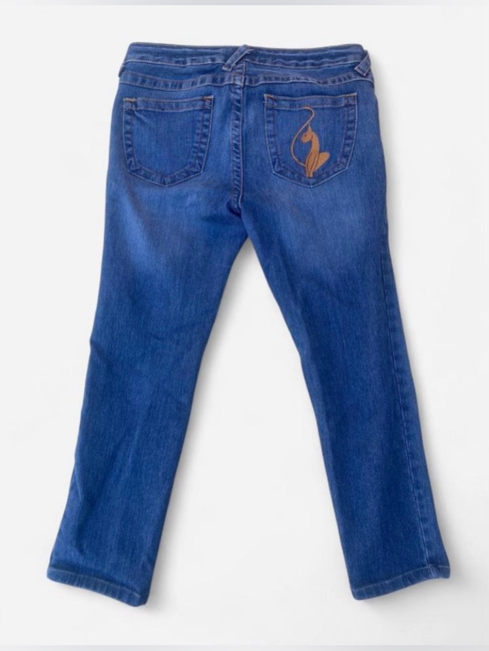 Y2k Baby Phat Blue Denim Capris Jeans with Kitty Logo Pocket